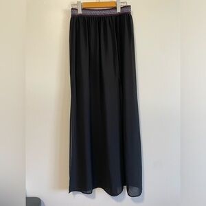 Forever 21 Sheer Black Maxi Skirt  with Slit